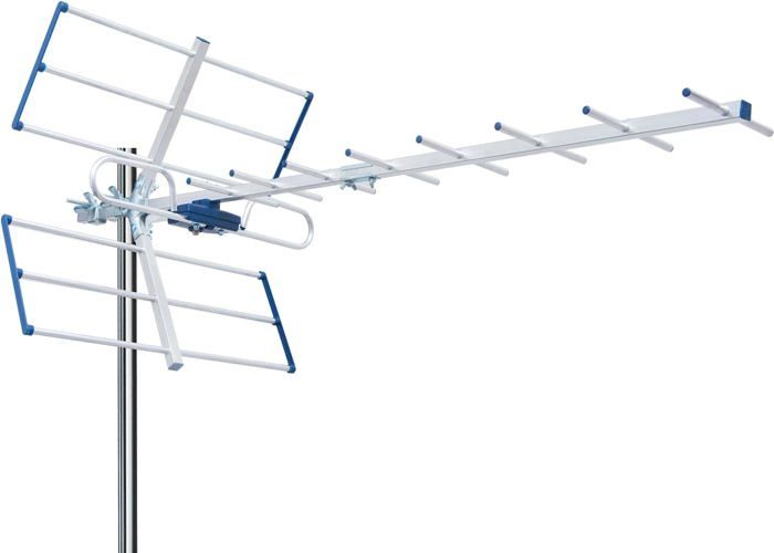 EDISION TALOS 13db Triple Digital Terrestrische Antenne UHF 21-48, met 5G LTE cutoff, ideaal voor Digitale Terrestrische TV-kanalen ontvangst DVB-T/T2, 470-694Mhz, Lengte 47cm, LTE700, Blauw en