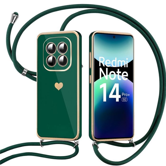 Housse Transparente Avec Cordon Pour Xiaomi Redmi Note 14 Pro Plus 5G - TPU Souple, Lanière Réglable