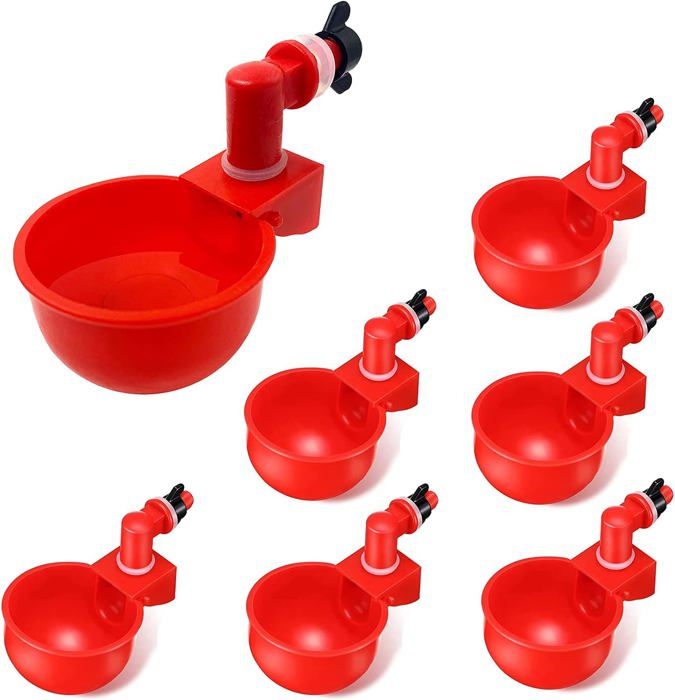 6pcs automatiques Supplies Abreuvoir Poules Tasses à Bol Bol en Plastique pour Poussins Cailles Canards Bird
