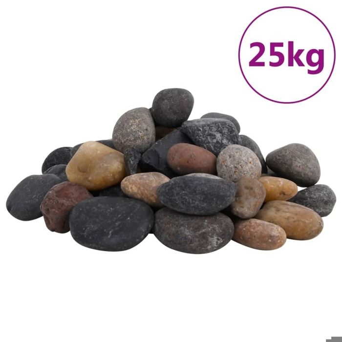 Comparer les prix de Galet poli - vidaXL - 5-8 cm - Couleur mixte - 25 kg - Naturel et décoratif