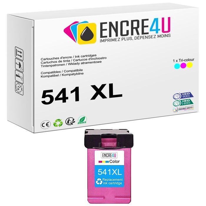 Cartouche D'encre Recomposée PG540XL Noir + CL541XL Couleur Pour Imprimante Canon Pixma MG2140