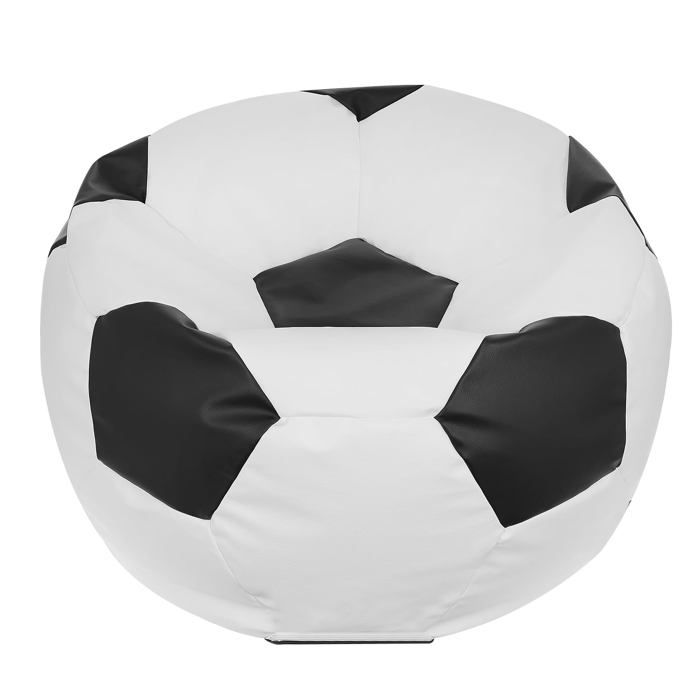 Football Pouf XL en Simili Cuir Pouf Fauteuil Gaming Enfant 105x80cm Noir - Ecopuf