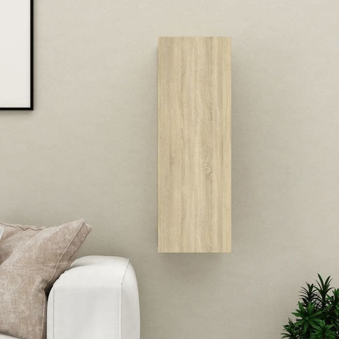 Meuble TV suspendu - vidaXL - Chêne sonoma - 30 5x30x90 cm - Bois d’ingénierie - 2 étagères - Capacité 60 kg