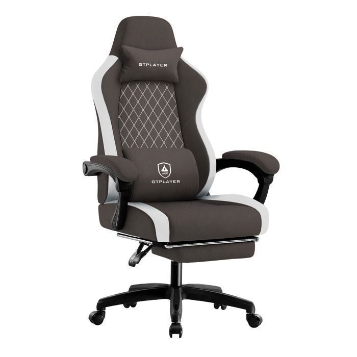 Chaise de gaming GTPLAYER Fauteuil ergonomique à ressorts ensachés Accoudoirs Repose pieds Tissu respirant - vue 3
