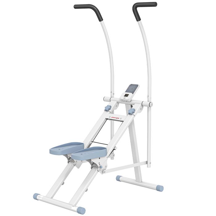 Stepper escalier - SPORTNOW - pliable - pédales réglables écran LCD - pour exercice de gym à domicile - 85x80x142cm - blanc