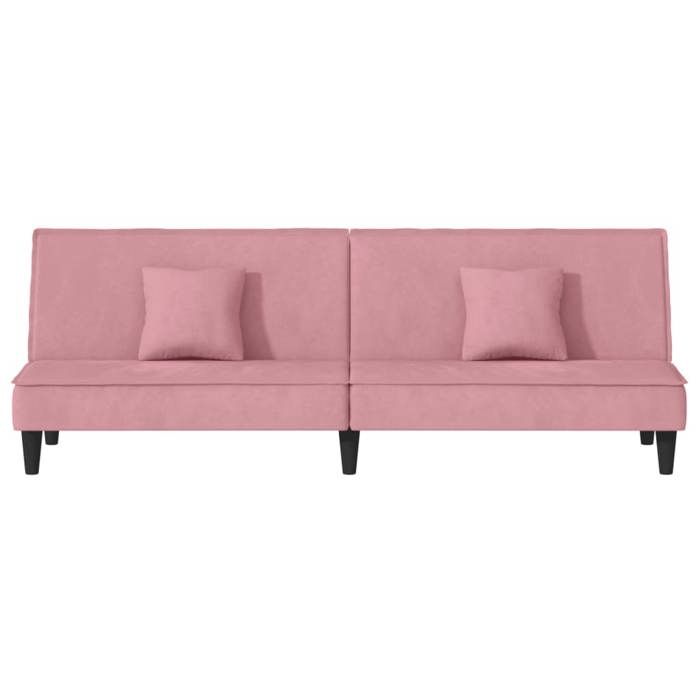 Canapé-lit convertible velours - SOLOMOON - Rose - 200x89x70 cm - 200x100x33 cm déployé - Velours doux