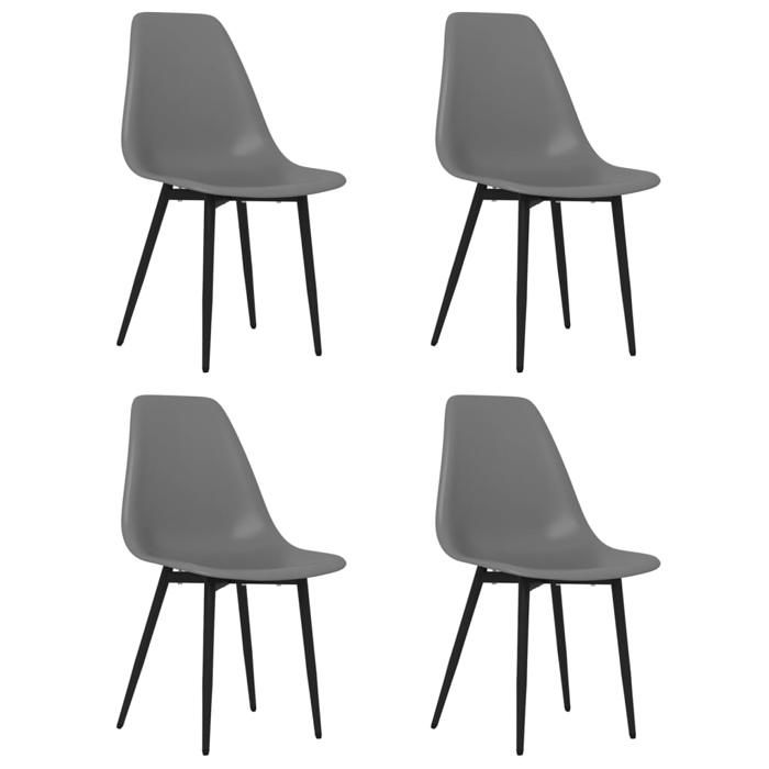 Promo février CHIC Chaises à manger JILL pour cuisine Set de 4 gris PP 46x52x84 cm CCC810