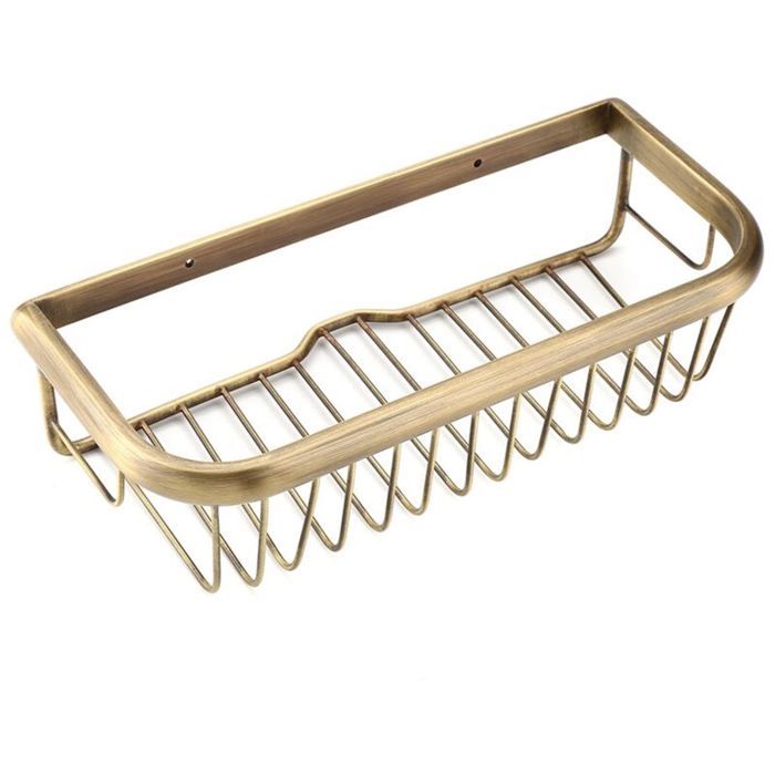 Panier de douche mural en cuivre massif de 30 cm porte-savon et shampoing étagère de salle de bain antirouille design élégant