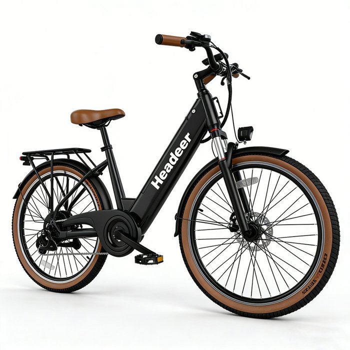 Vélo électrique urbain - HEADEER - BD26195 - Moteur 350W - Batterie 48V 11 5Ah - Shimano 7 vitesses