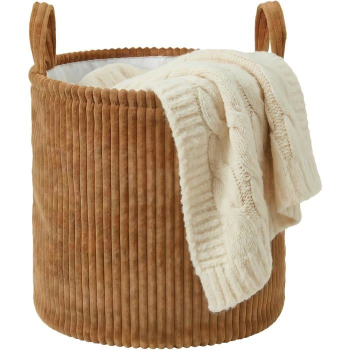 Panier À Linge-45 L-Petit Panier À Linge Rond Avec Poignée-Panier De Rangement Pour Salon Chambre DEnfant Chambre À Coucher[CA212]