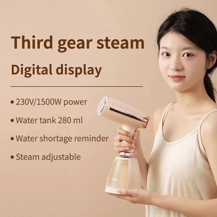 Défroisseur vapeur portable 1500 W — 280 ml — Préchauffage rapide (20 secondes) — Semelle en céramique