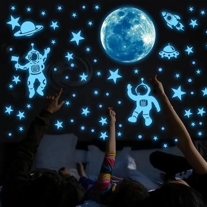Etoiles Phosphorescentes Plafond Sticker Mural Lumineux Espace Astronaute Lumineuses Système Solaire Pla OBJET DE DECORATION MURALE