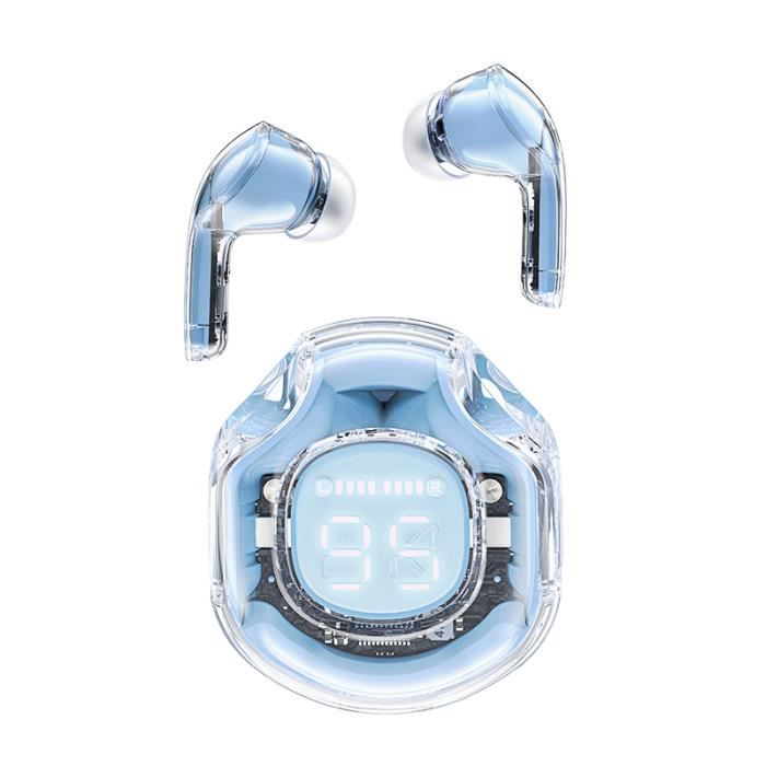 Écouteurs sans fil Q3, écouteurs Bluetooth 5.0, écouteurs intra-auriculaires avec micro, basses profondes, contrôle tactile, étui de charge, pour sport - Blanc