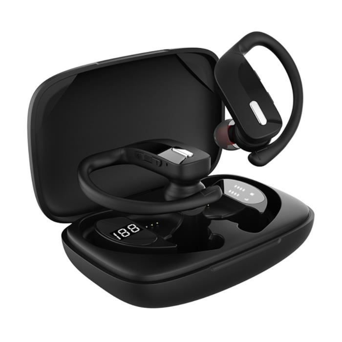 Écouteurs Bluetooth TECHMADE AC Milan – Noir, Version 5.0, Autonomie 40 MAh Par Oreille, Chargeur 350 MAh, Portée 10 M