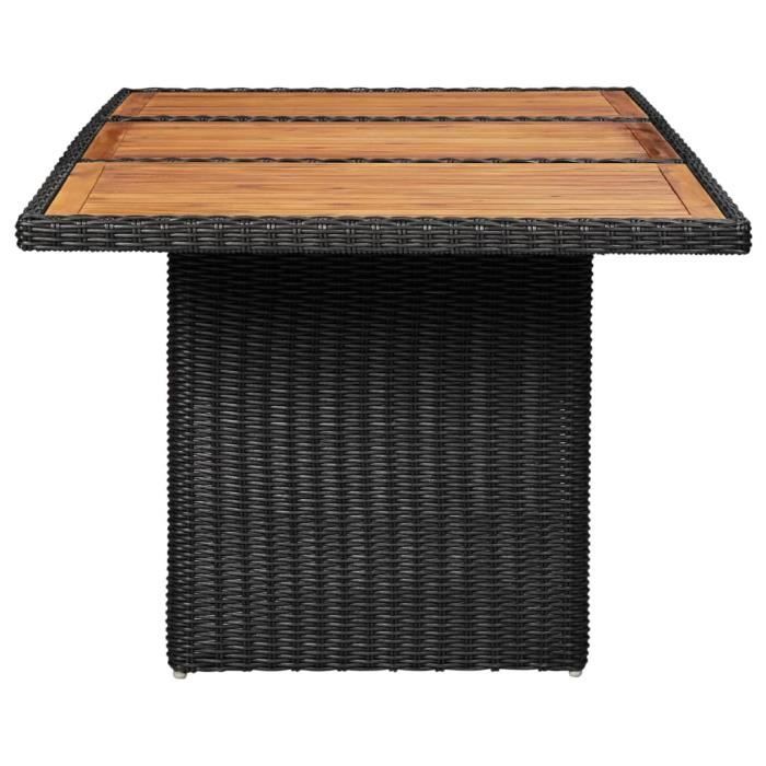 Table De Jardin Noir 200x100 Cm - Acier Et Verre Trempé - Repas Extérieur élégant