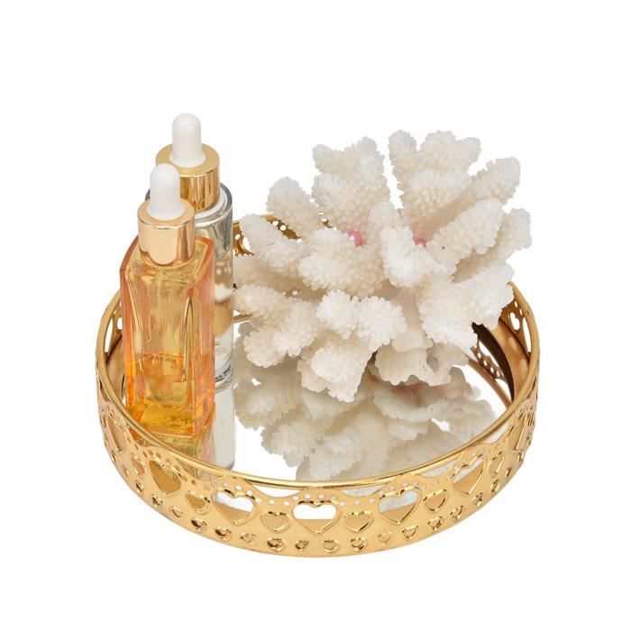 ETO- Plateau Miroir Miroir Décoratif Plateau Or Nordique Rond