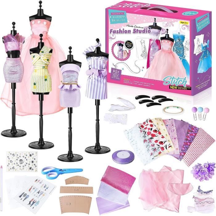 Styliste de Mode Enfant, Kit de Accessoire Couture, Activités Manuelles  Enfants avec Mannequin Couture, Cadeau Filles de 6-12 Ans - Cdiscount Jeux  - Jouets