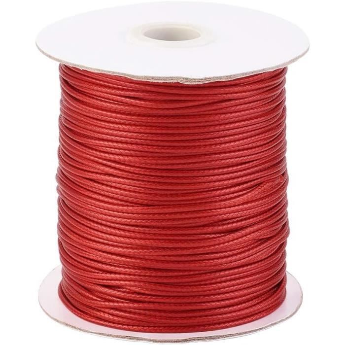 Cordon Polyester Ciré 0.5mm Noir - 100m - Pour Bijoux Macramé - Cheriswelry
