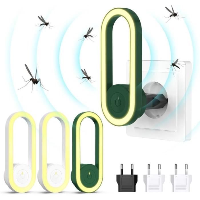 Répulsif antiparasitaire à ultrasons 4pcs électronique Antiparasitaire Intérieur pour Moustiques Souris AraignéesCafardsMouches