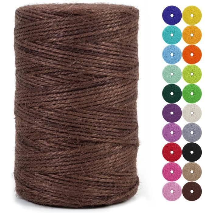 Ficelle Jute Naturelle 3mm 490m Bobine 2.5Kg - Corde Robuste Pour Artisanat, Jardinage Et Emballage