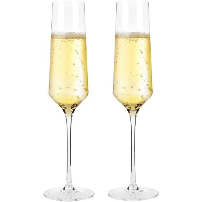 Docteur Hetzner 2Pcs Flûtes à Champagne Verre à Champagne en 100% Cristal sans Plomb Parfait pour Toute Occasion ... Type 1 