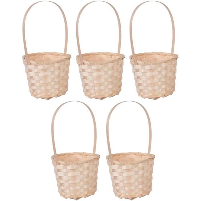Paniers Suspendus Avec Poignée, Paniers Muraux En Osier Tissé, Panier De Rangement Tissé, Petits Paniers Suspendus En Osier, Panier Mural Ovale à Suspendre Pour Organiser La Maison Et Le Bureau 1