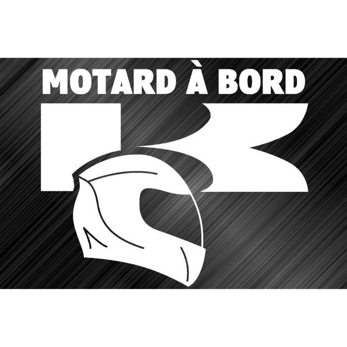 Sticker autocollant motard à bord CASQUE KAWASAKI Couleur Blanc (ou autre au choix