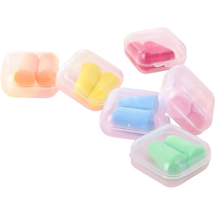 6 Paires Boule Quies en Mousse Souple, avec Boîte Portable, Doux et Confortable, Anti Bruit