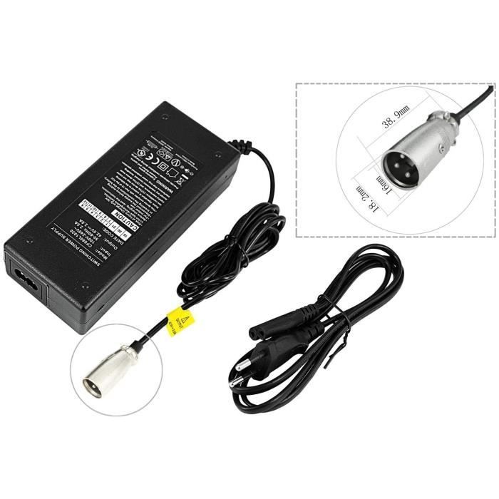 PowerSmart Chargeur de batterie 2 A pour vélo électrique - 3 broches - SHC-8100LC