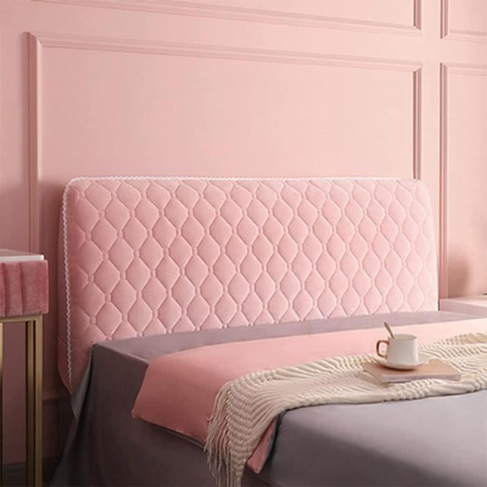 Caijin Housse De Tête De Lit Velours Stretch - Protecteur Doux Gris Clair 120-140cm