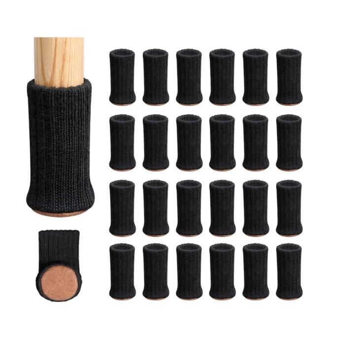 24pcs de Chaussette Chaise pour Pieds de Chaise Pieds de Meubles Patins Antidérapants pour Convient aux Pieds de Chaise Noir