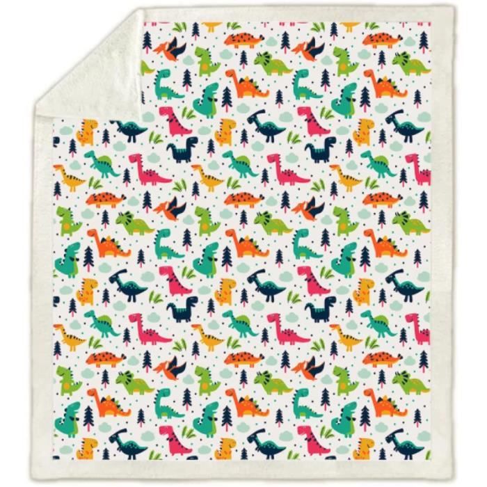 OdDdot Couverture en flanelle super douce et confortable avec imprimé dinosaure mignon, pour canapé, lit, canapé, luxueuse, chaude et confortable, pour toutes les saisons