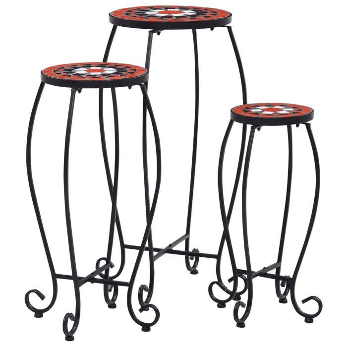 vidaXL Tables Mosaïque 3 pcs Cuite et