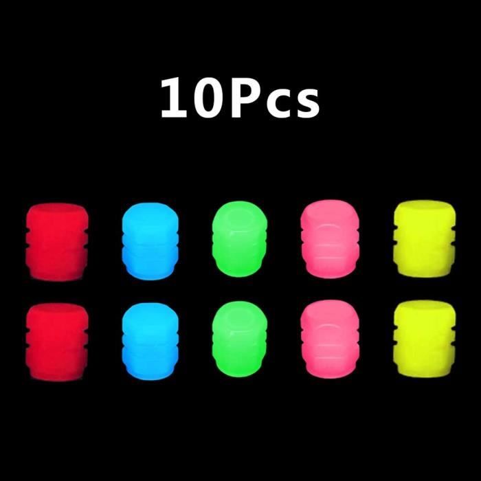20 Bouchons De Valve Lumineux Pour Voiture/Moto - 5 Couleurs, ABS, Étanches - Augmente Visibilité Nuit