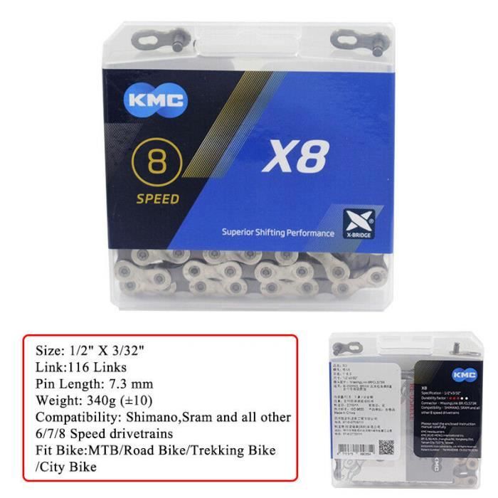 Lot de 9 paires de maillons manquants réutilisables pour chaîne de vélo