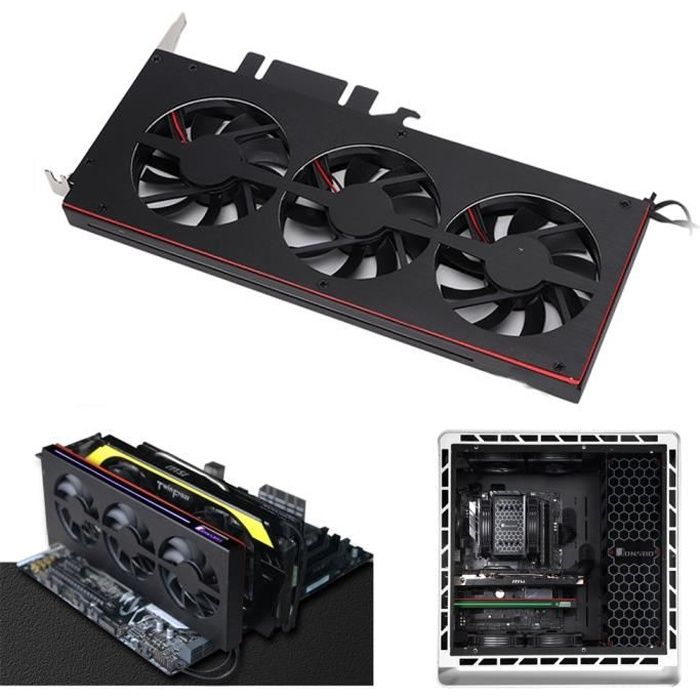 Refroidisseur Carte Graphique SCCCF Avec Deux Ventilateurs PWM 90mm Et 92mm - Système VGA/GPU Sur Fente PCI, Refroidissement Silencieux Haut Débit