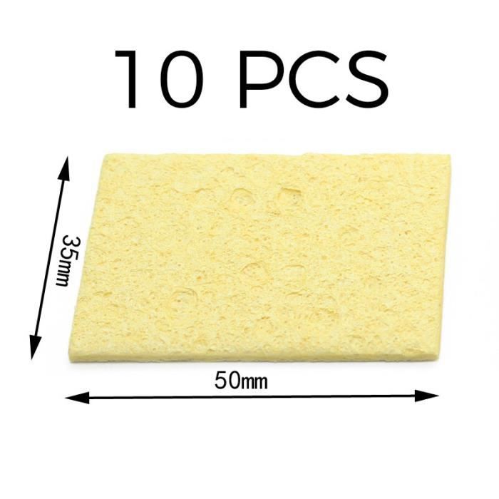 10 Éponges Nettoyantes Haute Température Pour Fer à Souder | 35x55mm | Élimination Résidu Soudure | Kit Soudage
