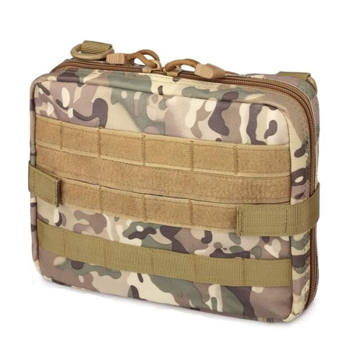 Hugfads Pochette MOLLE Tactique Bouteille D’Eau – Porte-Bidon Réglable Nylon 900D – Camping Randonnée Escalade Cyclisme (7,5 X 17 Cm)