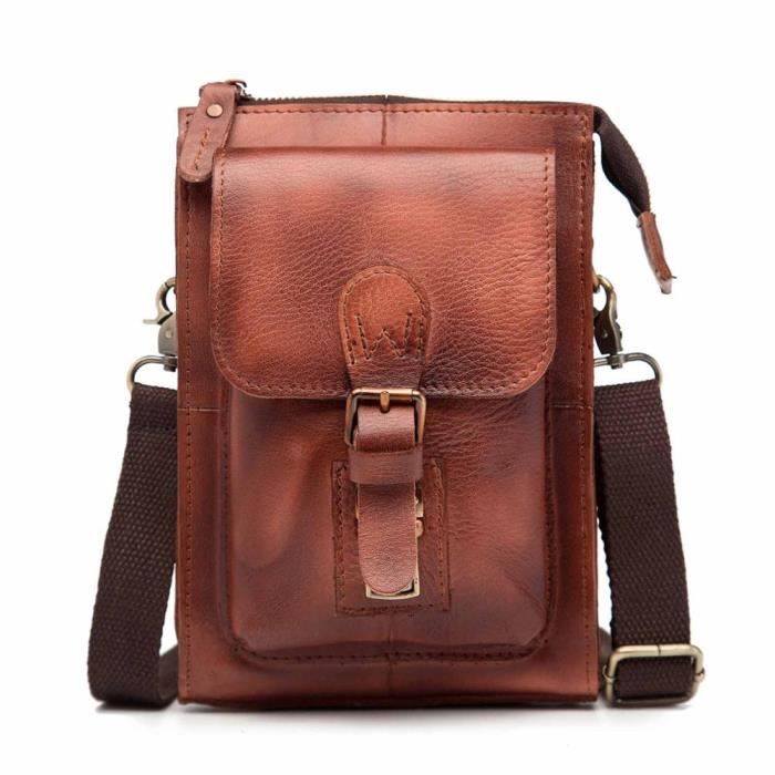 Sac Banane Cuir - Bandoulière Ajustable - Homme Et Femme - Idéal Voyage Et Quotidien - 5