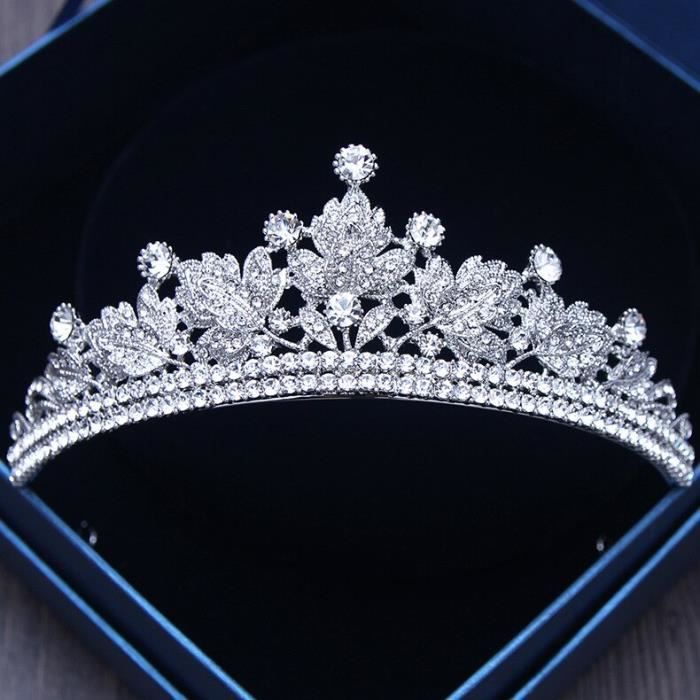 Couronne De Mariée Baroque Avec Collier - Style Gothique Strass Et Cristal - Rouge Ou Noir - Pour Princesse