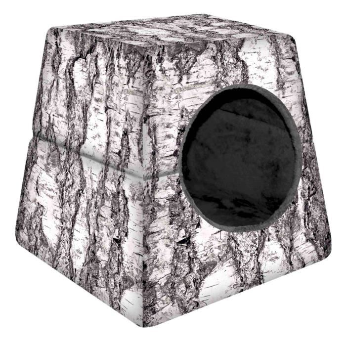 Meilleurs prix pour Niche Bertoni Caisse pour chien/chat/ 2en1 BREZA taille L 55 x 55 x 45 cm  blanc/noir