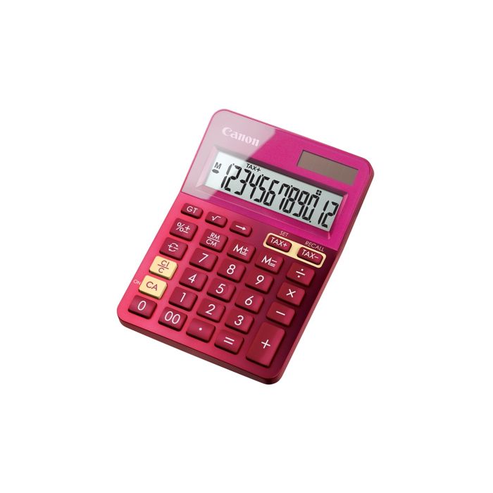 CANON Calculatrice de bureau LS-123K - 12 chiffres - Panneau solaire, pile - Rose métallisé