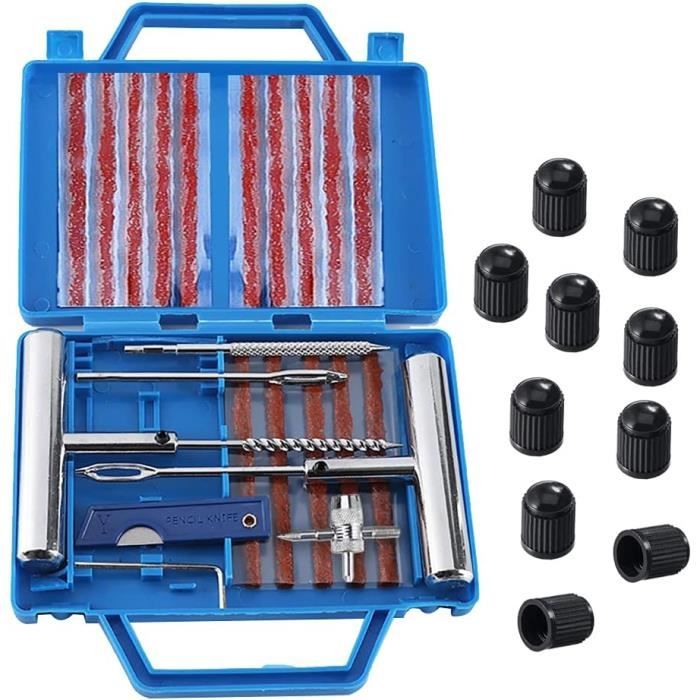 Kit Réparation Pneu 32Pcs, Tubeless Roue De Pneu Crevaison Outil De