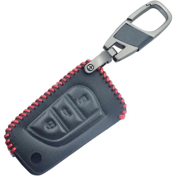 Housse Clé Voiture Cuir 3 Boutons Pour Peugeot 308 407 508 2008 3008 208 - Coque Protection