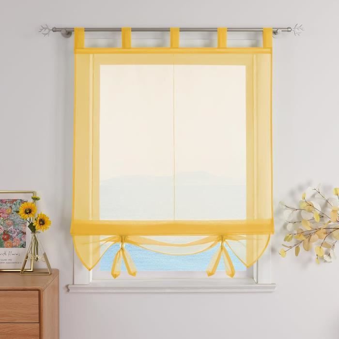 Store Romain Avec Motif Brillant - Rideau Moderne Transparent - Prêt À