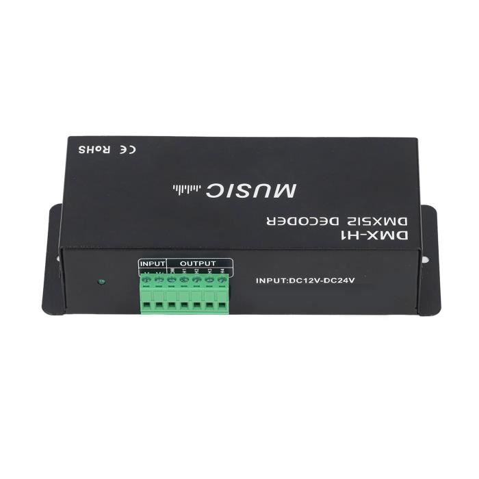 Fdit décodeur DMX 4 canaux DMX 512 Decorder Réglable RGB Dimming LED