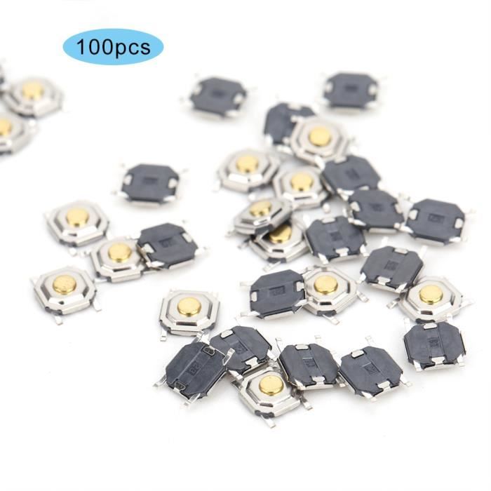 100 Boutons Poussoirs Tactiles Momentanés - Micro Interrupteurs 6x6x6 Mm, Pour Circuits électroniques - 4