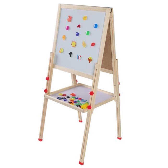 Chevalet Enfant Siairo – Double Face (magnétique/ardoise) – Rotation 360° – Hauteur Réglable – Rose