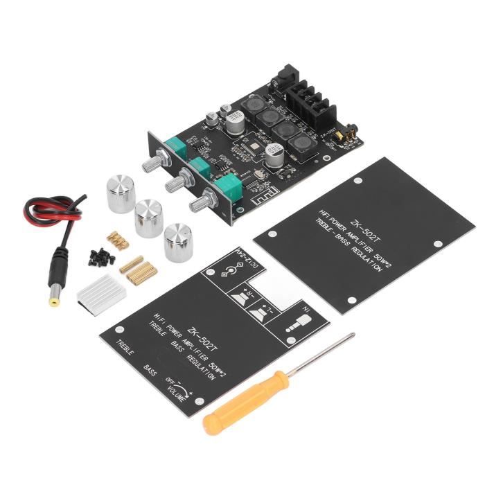 Carte Ampli Bluetooth 50W+50W - Alim 8-26V, Lecteur TF/USB, Télécommande, Pour DIY Audio, Home Studio, Voiture