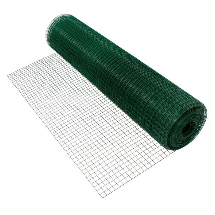 Grillage Acier Galvanisé WilTec 1x10m - Maille 19x19mm, Fil 0.75mm, Pour Volière, Clôture, Jardin